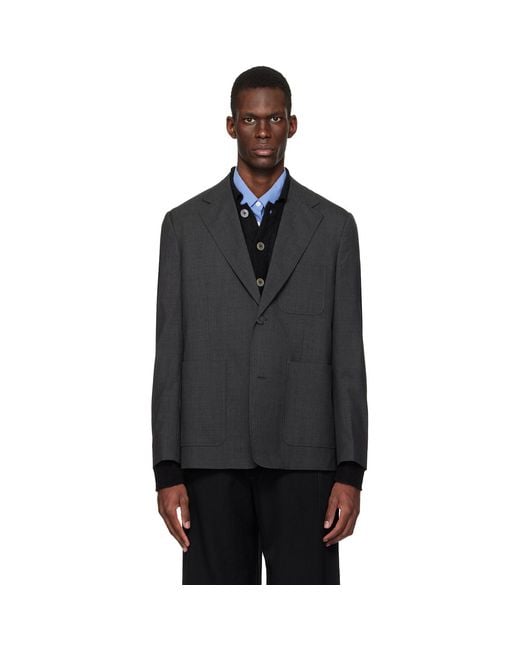 mfpen Black Patch Pocket Blazer for men