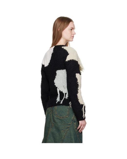 ANDERSSON BELL Black Sylvia Abstract Patchwork Sweater