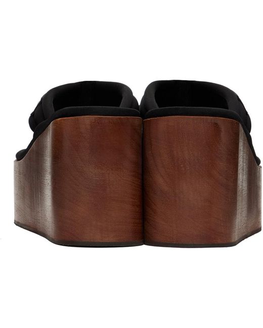 Coperni Black Wooden Branded Wedge Sandals