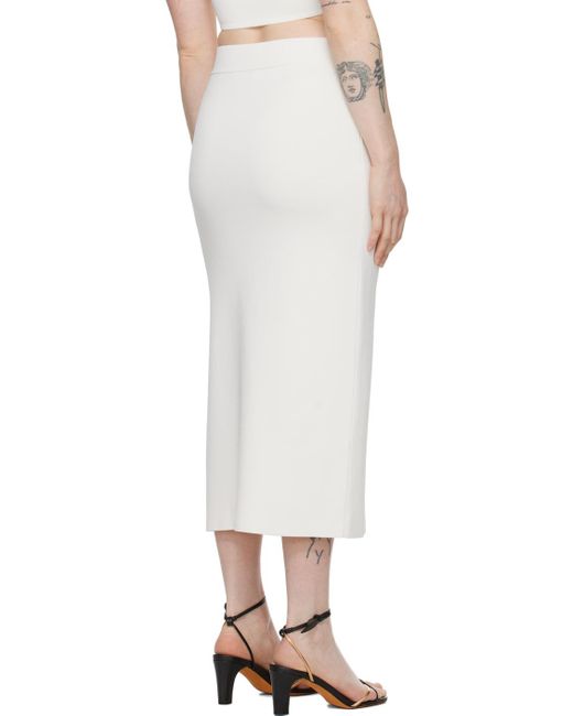 Frankie Shop Natural White Solange Midi Skirt
