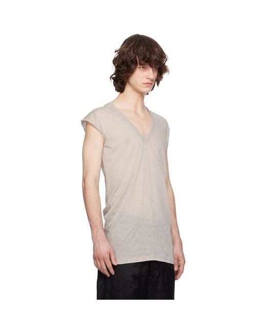 Rick Owens Black Off- Temple Deep V Sl T-Shirt for men