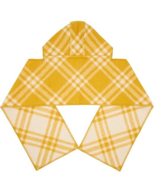 Burberry Metallic Check Wool Hooded Scarf