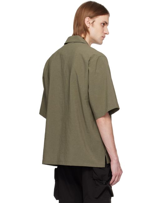 Snow Peak Green Khaki Pe Light Poplin Shirt for men