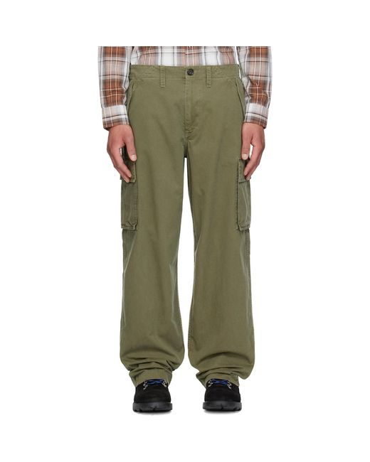 Burberry Green Cotton Cargo Trousers for men