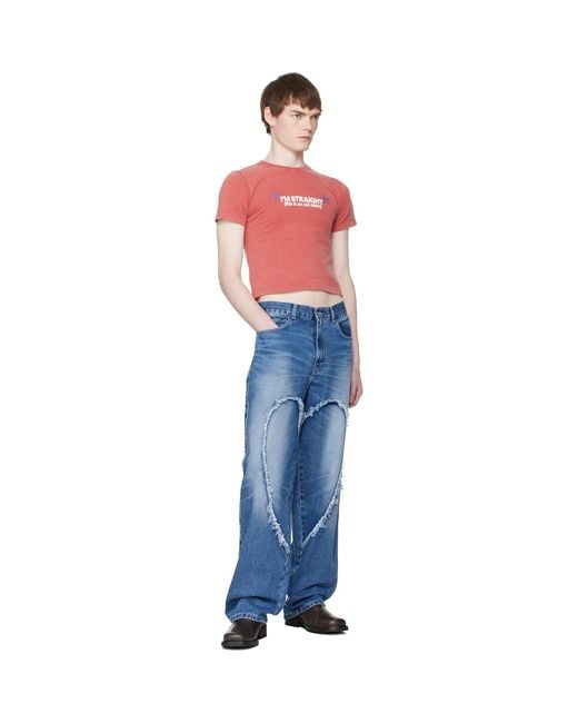Carne Bollente Red 'Straight Up Gay' T-Shirt for men
