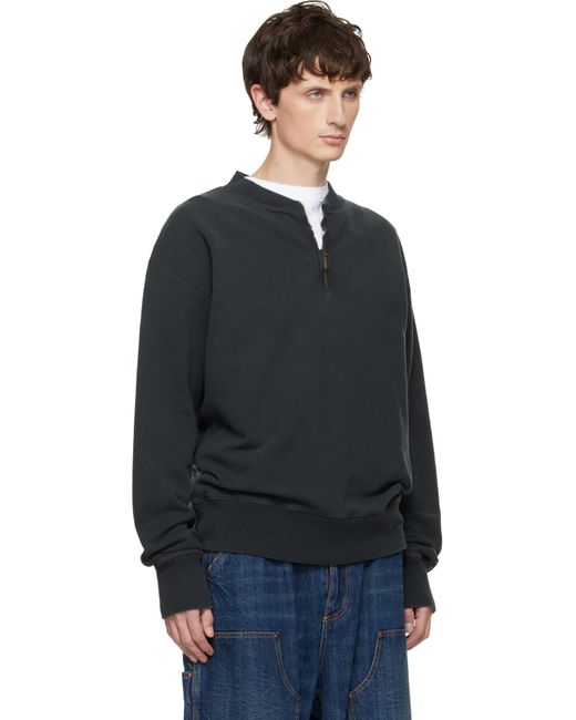 Maison Margiela Blue Half-Zip Sweatshirt for men
