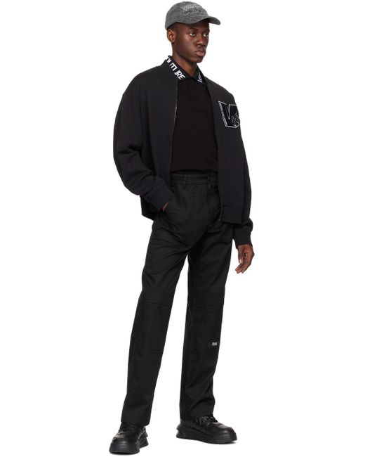 Blouson aviateur noir à écusson Versace pour homme en coloris Black