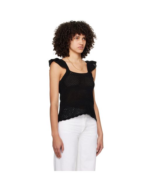 A.P.C. . Black Crocheted Tank Top