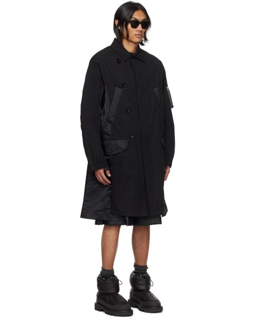Manteau noir à panneaux Sacai pour homme en coloris Black