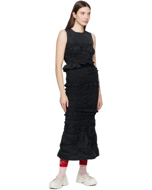 CECILIE BAHNSEN Black Vanda Midi Dress