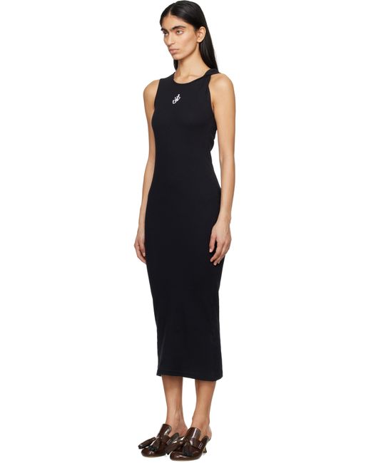 J.W. Anderson Black Anchor Logo Twisted Strap Midi Dress