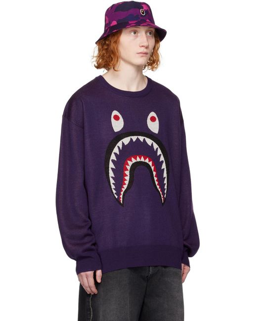 A Bathing Ape Blue Shark Sweater for men