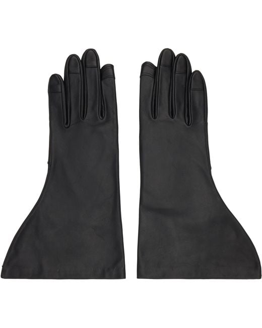 Rick Owens Black Concordians Gleam Gloves for men