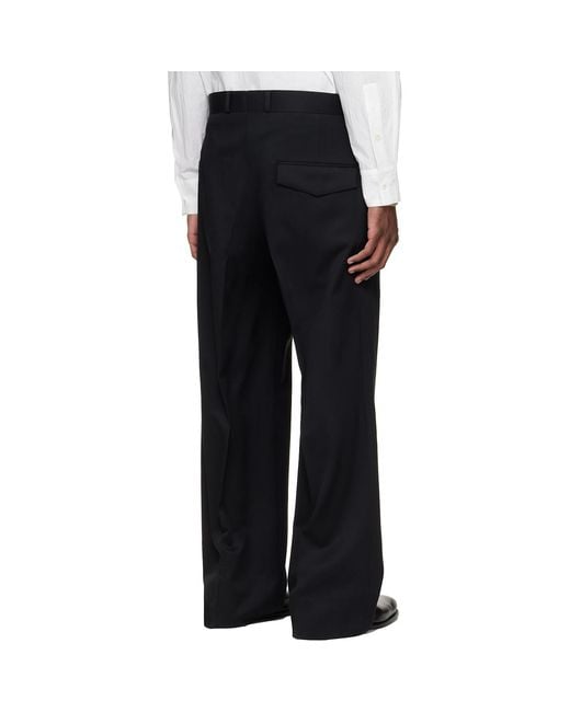 Sir Black Pleated Tailored Trousers for men