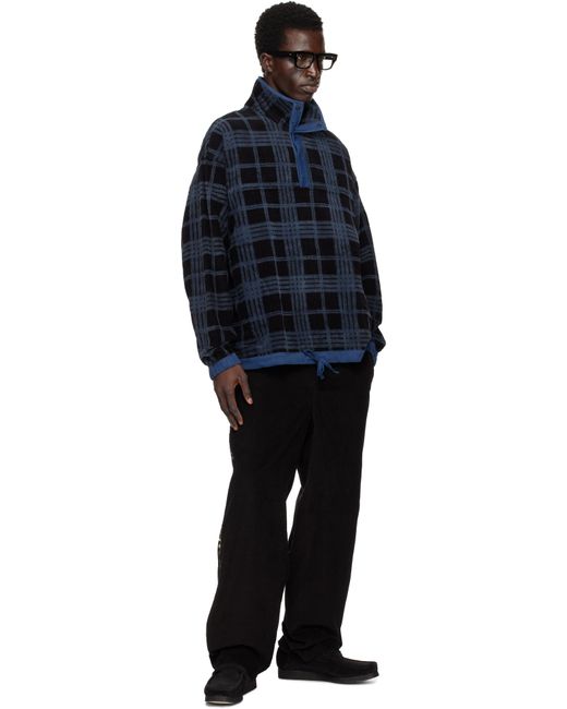 メンズ STORY mfg. ブルー＆ブラック Polite プルオーバー スウェットシャツ Blue