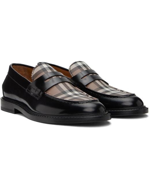 Burberry Black Vintage Check Loafers for men
