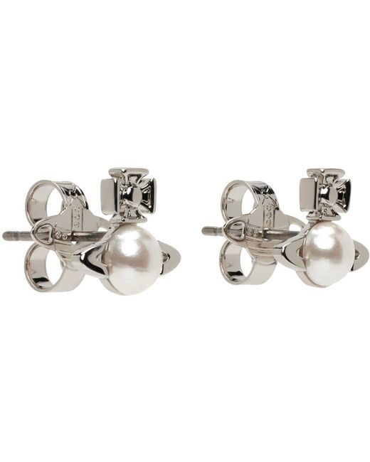 Vivienne Westwood Black Silver Balbina Earrings for men