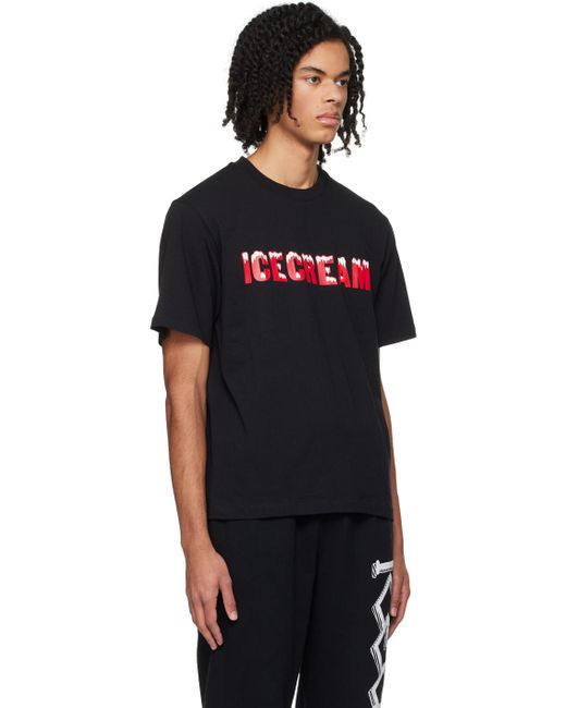 T-shirt noir à image à logo ICECREAM pour homme en coloris Black