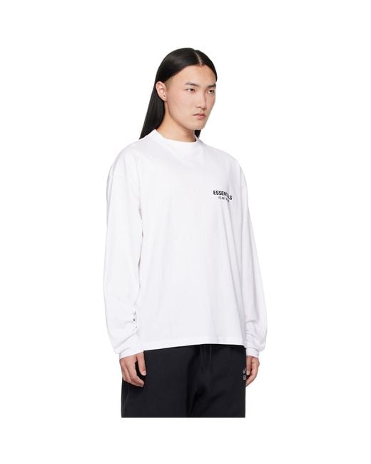 Fear Of God White Classic Long Sleeve T-Shirt for men