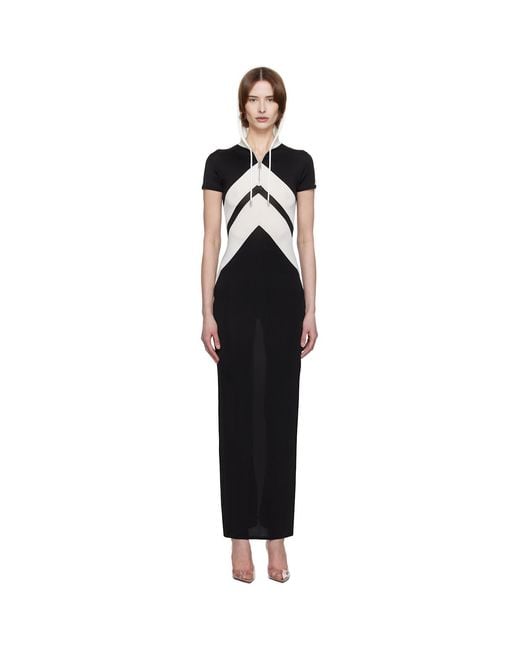 Jean Paul Gaultier Black 'The Chevrons' Maxi Dress