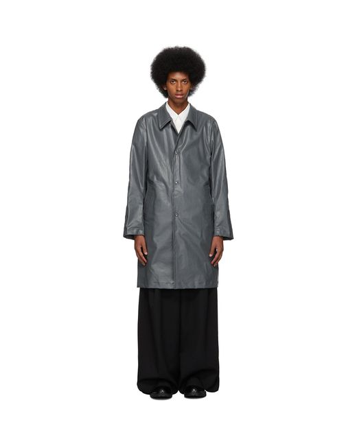 Dries Van Noten Black Coated Cotton Coat for men
