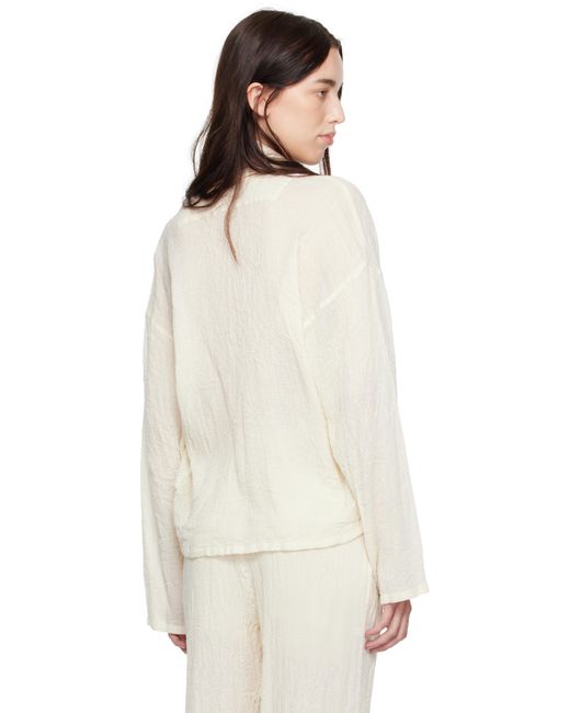 Issey Miyake Natural Off- Karami Wool Blouse