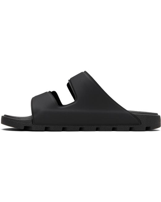 HUGO Black Logo Double Touch-Closure Straps Sandals for men