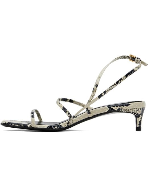 Khaite Black Loop Kitten Heeled Sandals