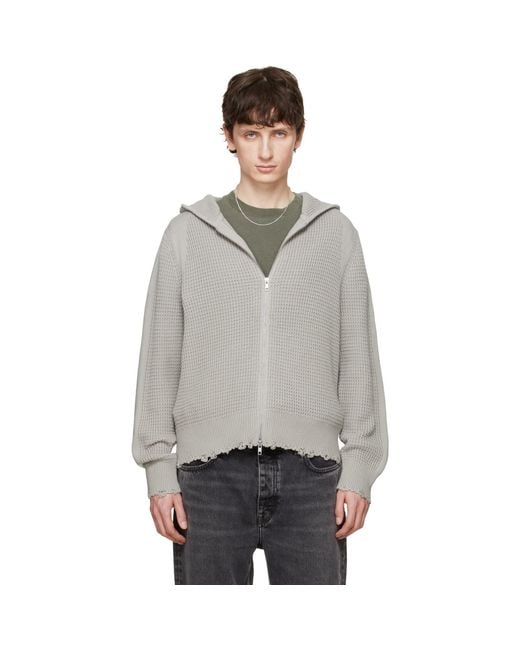 Won Hundred Gray Glasgow Knit Hoodie for men