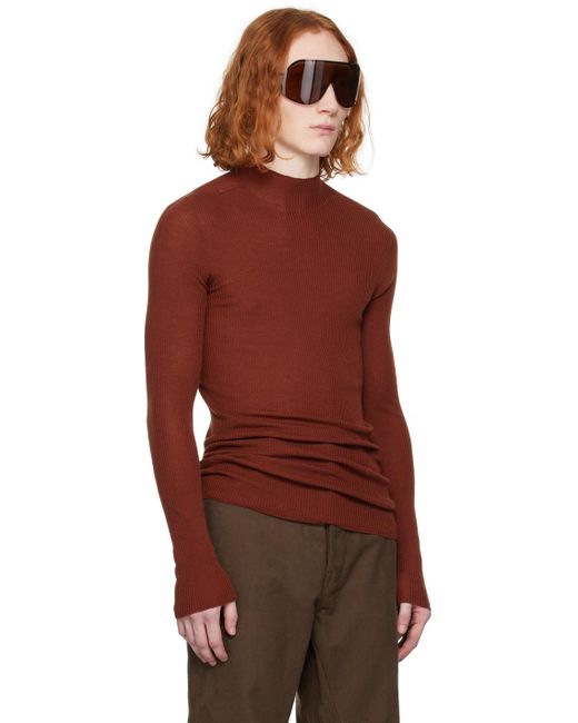 Rick Owens Red Brown Lupetto Sweater for men