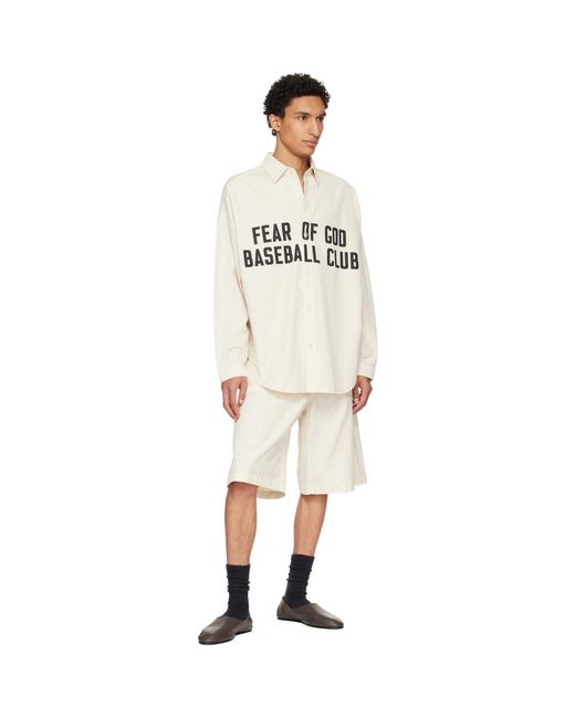 Fear Of God Natural Off- Garment Dyed Cotton Casual Shorts for men