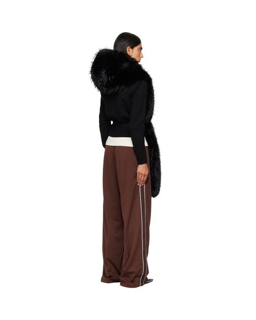 Moncler Black Long Hair Fabric Scarf