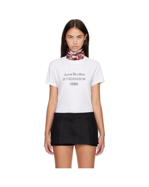 Acne White Logo T-Shirt