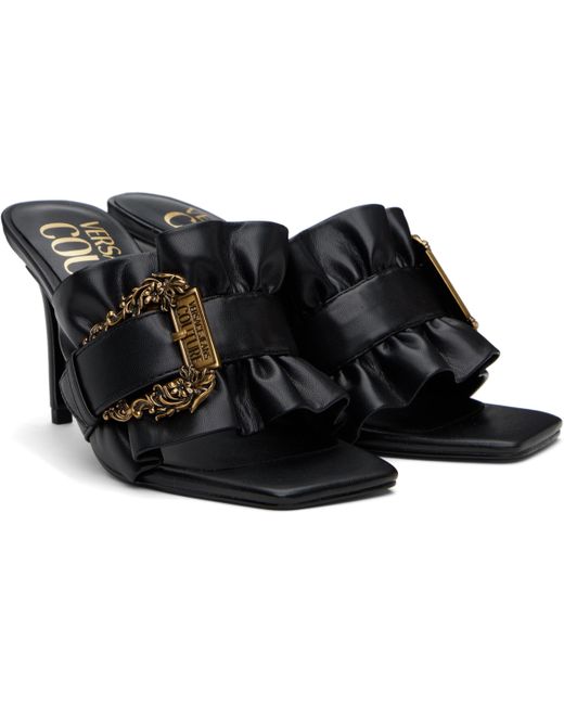 Versace Jeans Couture ブラック Baroque Buckle Emily ミュール Black