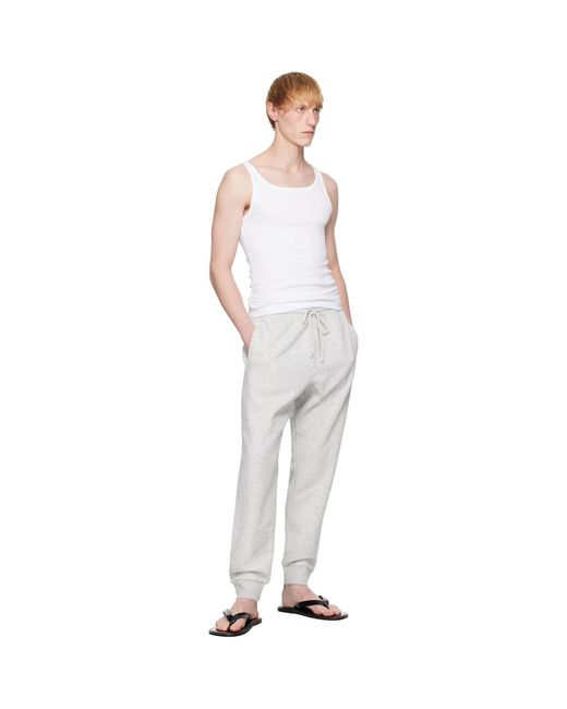 Skims White Fleece Lounge Tapered Sweatpants for men