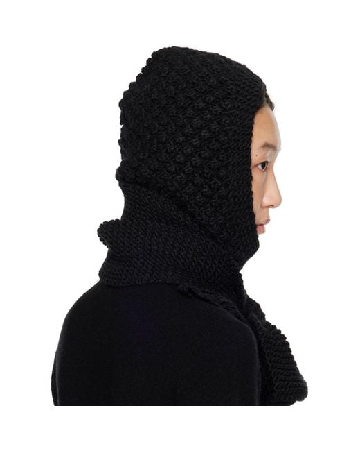 ShuShu/Tong Black Ssense Exclusive Bowknot Knit Hood