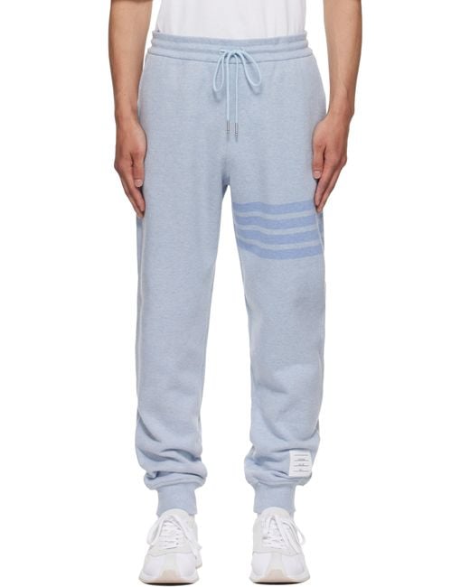 Thom Browne Blue Classic Loopback 4-Bar Sweatpants for men