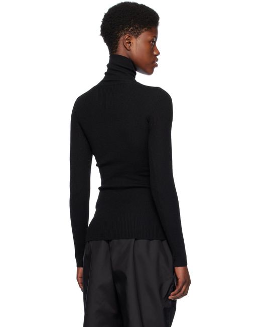 Col roulé noir en tricot côtelé Wardrobe NYC en coloris Black