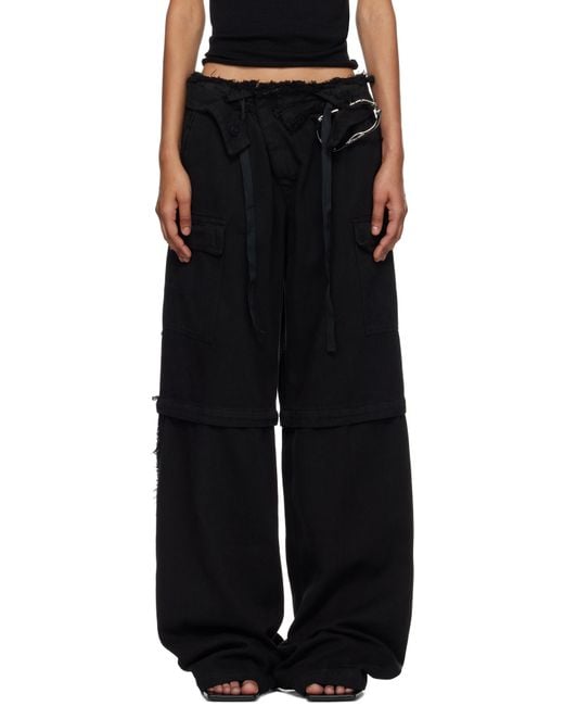 OTTOLINGER Black Baggy Cargo Pants
