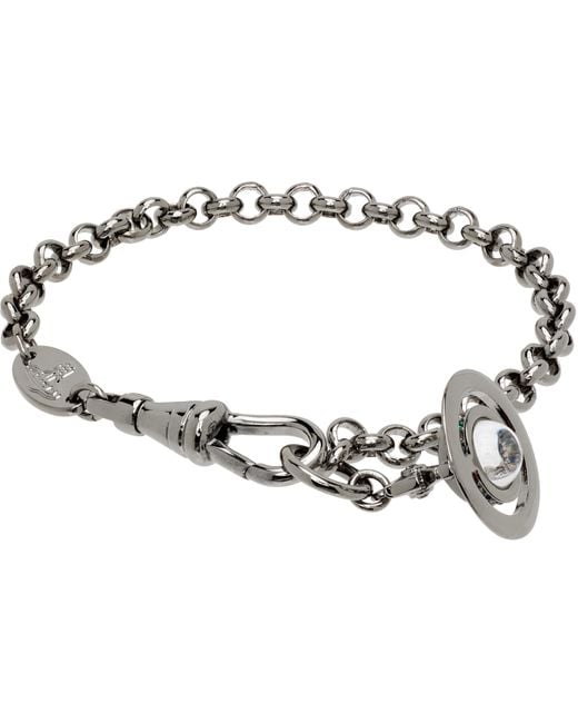 Vivienne Westwood Black New Petite Orb Bracelet for men