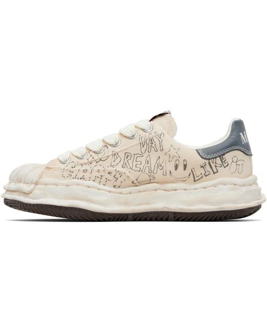 Maison Mihara Yasuhiro Black Off- Blakey Og Sole Graffiti Printed Canvas Sneakers for men