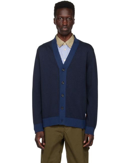 PS by Paul Smith Blue New Zebra Cardigan for men