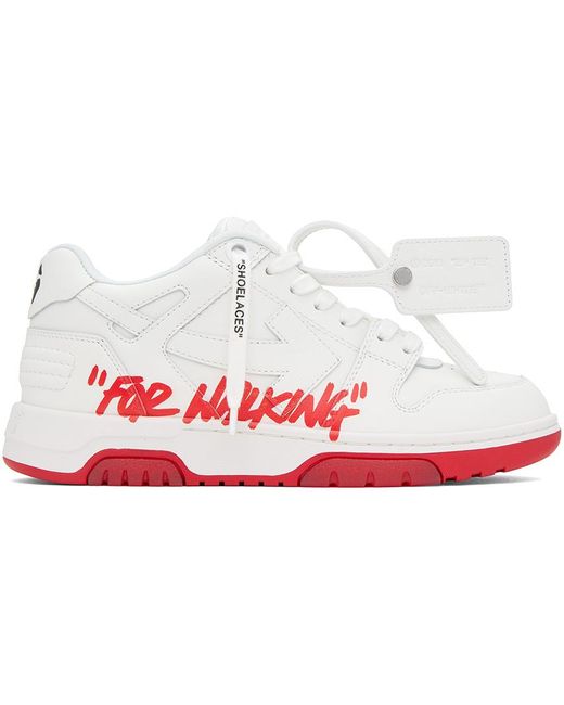 Off-White c/o Virgil Abloh Black White & Red Out Of Office 'for Walking' Sneakers for men