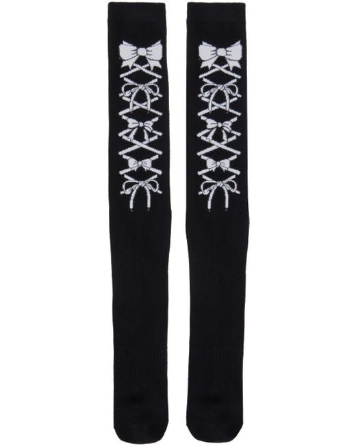 Chaussettes noires à image d'ornement en dentelle Ashley Williams en coloris Black