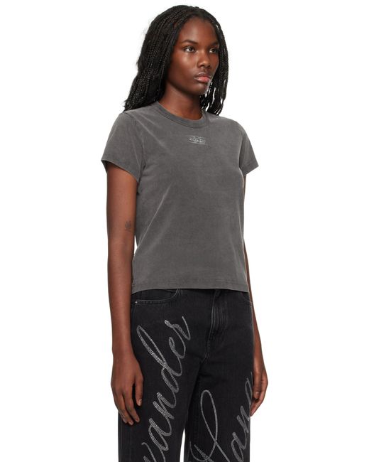 T By Alexander Wang Black Blade Logo-embossed T-shirt