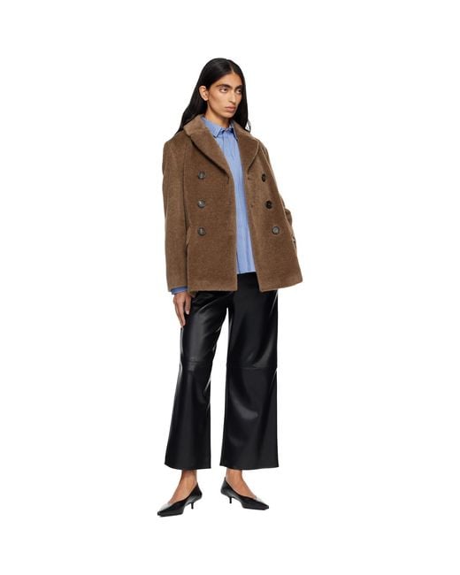 Max Mara Brown Tan Atillio Faux-Fur Coat