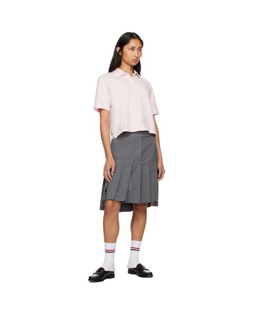 Thom Browne White Overdyed 4-Bar Jersey Polo