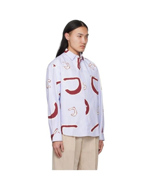 Jacquemus White ‘Simon’ Patterned Shirt, , Light for men