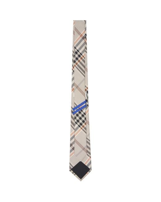 Burberry Metallic Check Silk Tie for men