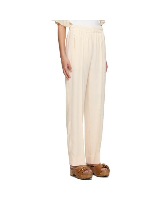 See By Chloé Natural Off-white City Fluid Trousers